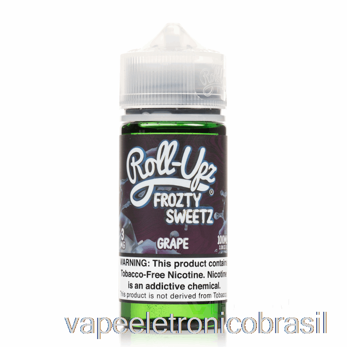 Vape Eletrônico Grape Ice - Suco Roll-upz E-líquido - 100ml 0mg
